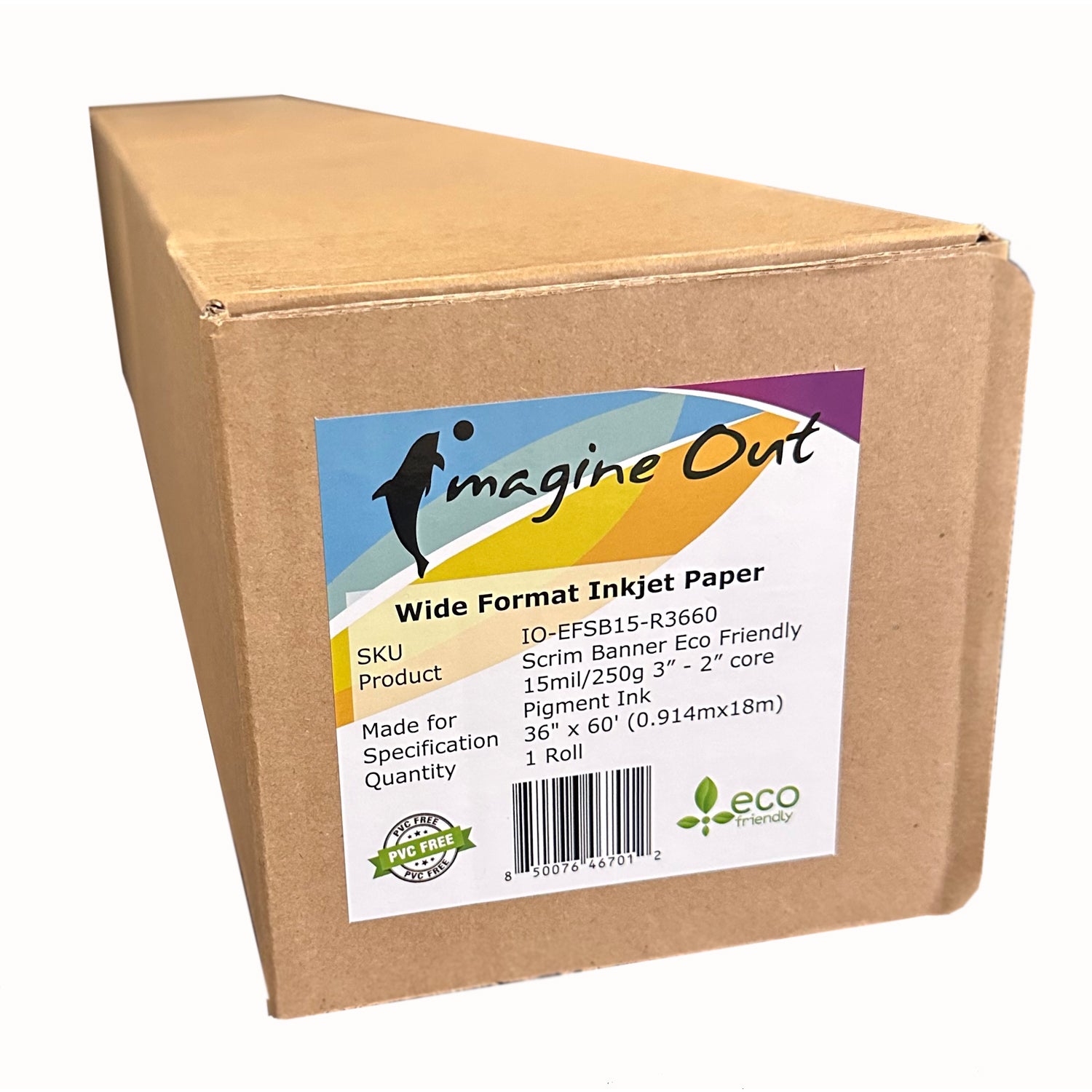 Scrim Banner – Non-PVC, Recyclable, 15mil 250g – 3" & 2" Core – Compatible with Pigment & Dye Ink
