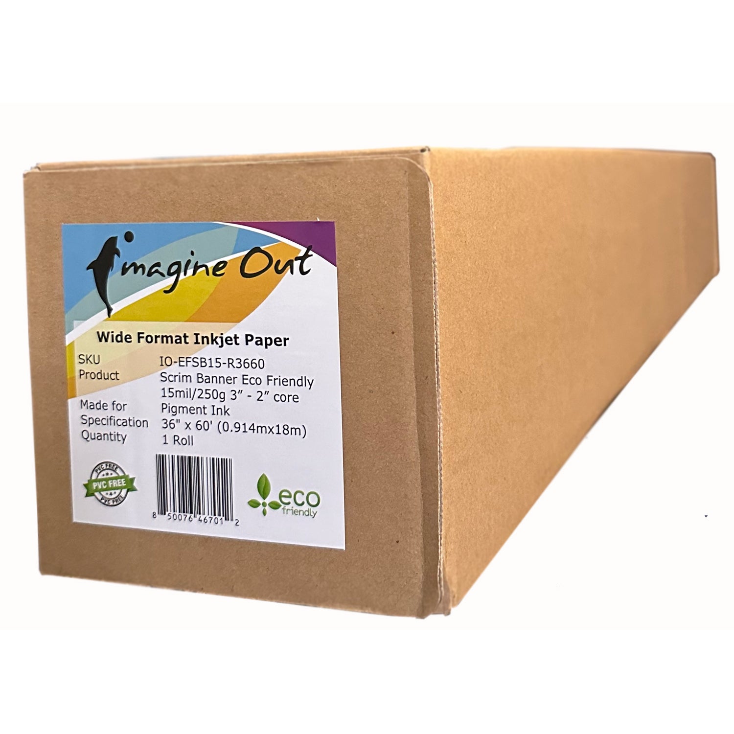 Scrim Banner – Non-PVC, Recyclable, 15mil 250g – 3" & 2" Core – Compatible with Pigment & Dye Ink