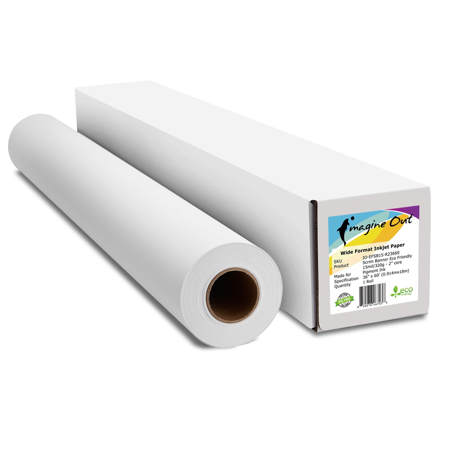 Scrim Banner Non PVC Recyclable 15mil - Pigment & Dye Ink - 2" Core