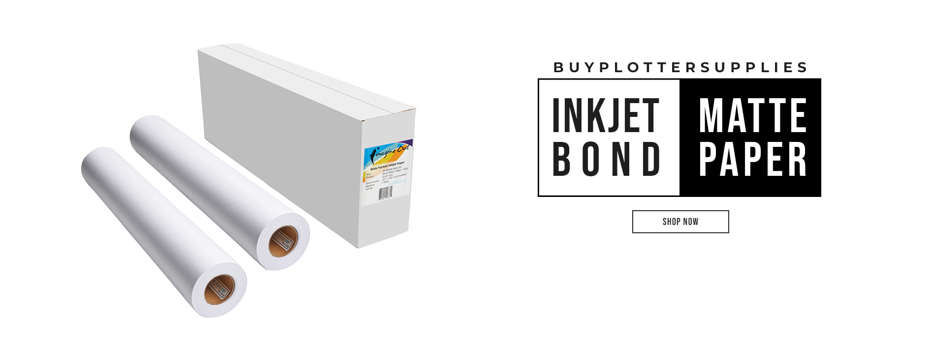 An ImagineOut inkjet matte bond paper in a white background