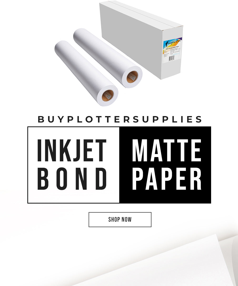 An ImagineOut inkjet matte bond paper in a white background
